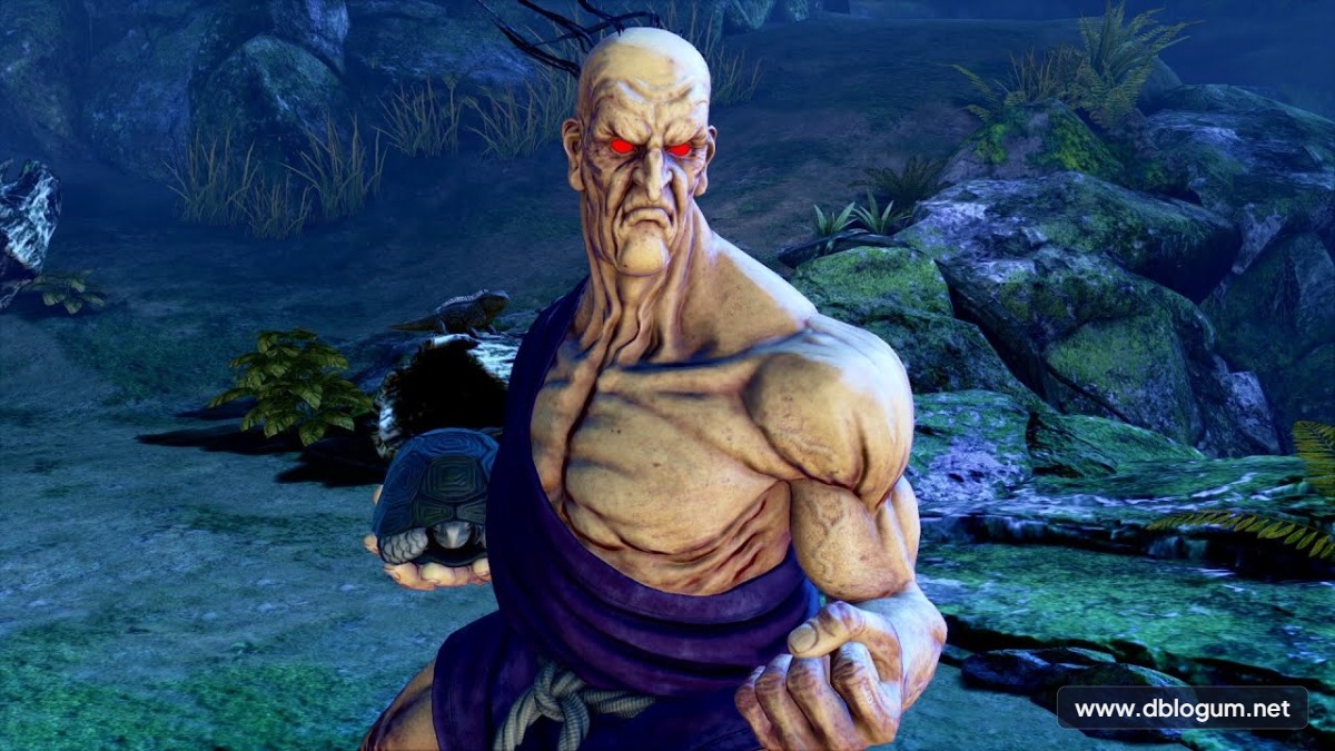 Street Fighter Karakterleri - Münzevi usta Oro tek kolunu kullanırken