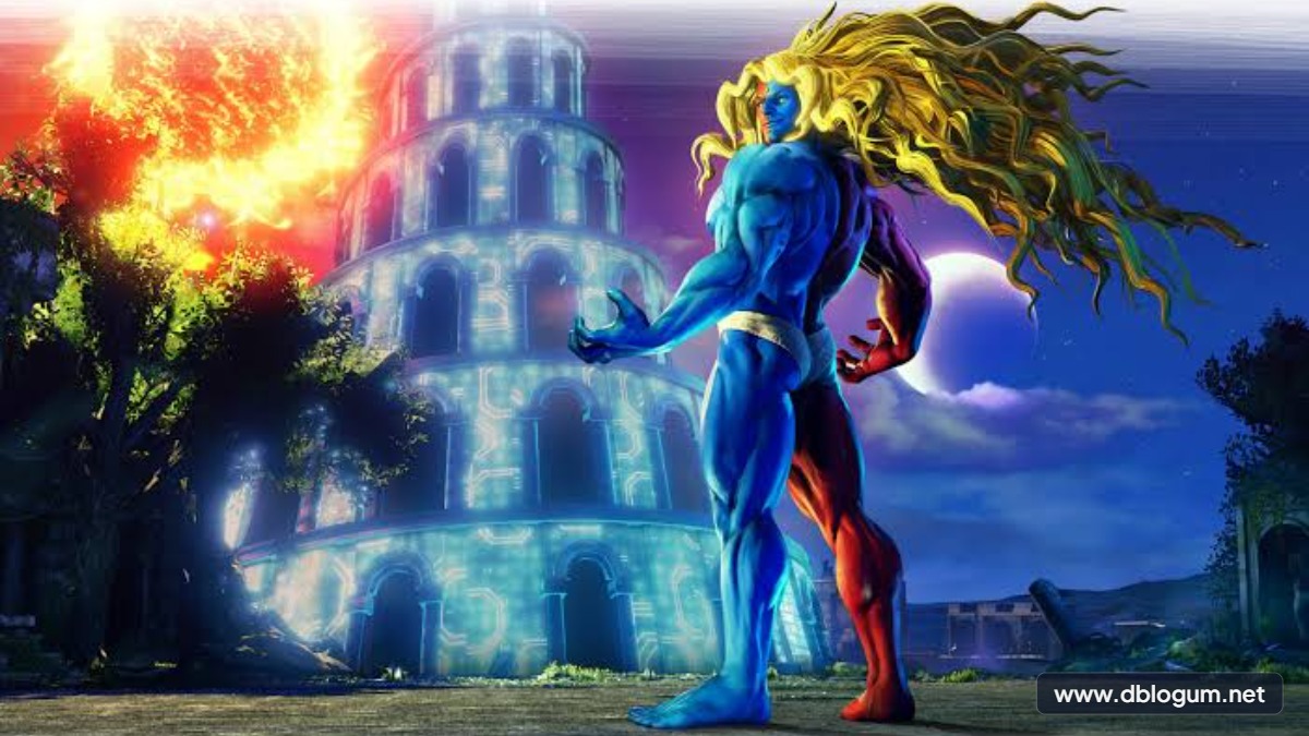Street Fighter Karakterleri - Gill ateş ve buz güçlerini sergilerken